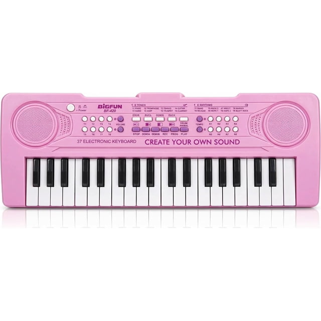 Teclado Piano Infantil LeeQee de 37 Teclas, Portátil, Rosa