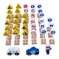 thumbnail image 4 of Juego de señales de tráfico de madera, juguetes de aprendizaje para la enseñanza en casa. 33 piezas, 4 of 9