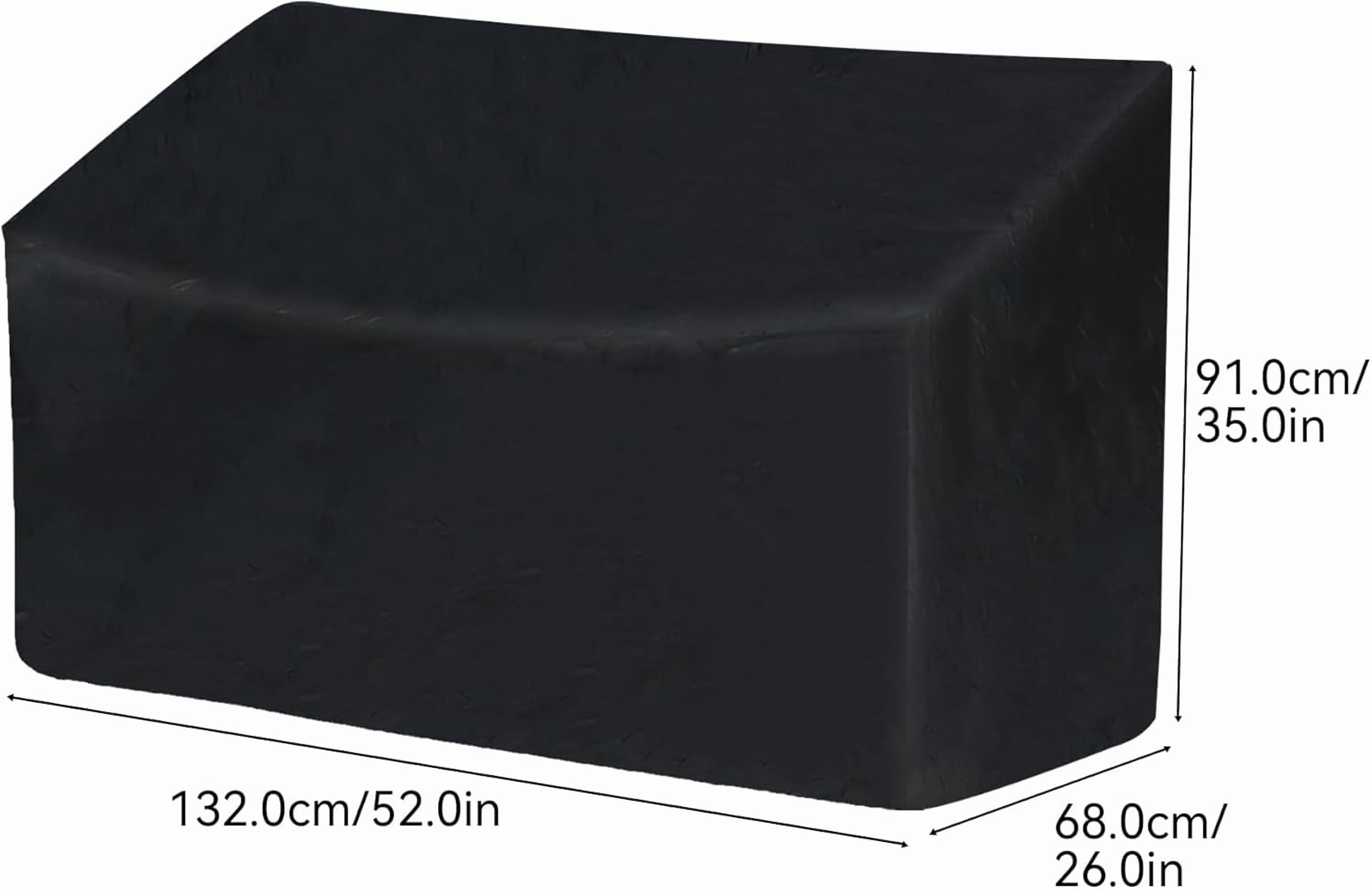 Outdoor Bench Cover, 52" W x 26" D 35" H 2-Seater Patio Cover Waterproof, 210D Heavy Duty Furniture for Garden Loveseat, Bench(Black) -
