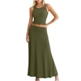 thumbnail image 7 of LYXSSBYX Two Piece Outfits Women Skirt and Top Women's Set Dress Casual Hanging Solid Color Dress Dress Set, 7 of 7