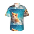 thumbnail image 1 of Fotbe Cloud Cute Hamster Camisa Hawaiana para Hombre Unisex – Camisa Casual de Verano con Botones de Manga Corta de Algodón y Lino,Small, 1 of 7