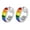 Silver Clip On(Non Pierced), variant on Stainless Steel Rainbow Clip On Earrings Gay Lesbian Bisexual LGBT Pride Flag Huggie Ear Studs Non Pierced Silver