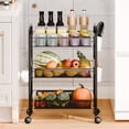 thumbnail image 3 of Wussanun Fruit and Vegetable Basket Bowls for Kitchen, 5 Tier Stackable Metal Mesh Storage Basket with 360 Degree Wheels, Fruit Vegetable Produce Basket Storage Organizer (Black), 3 of 6