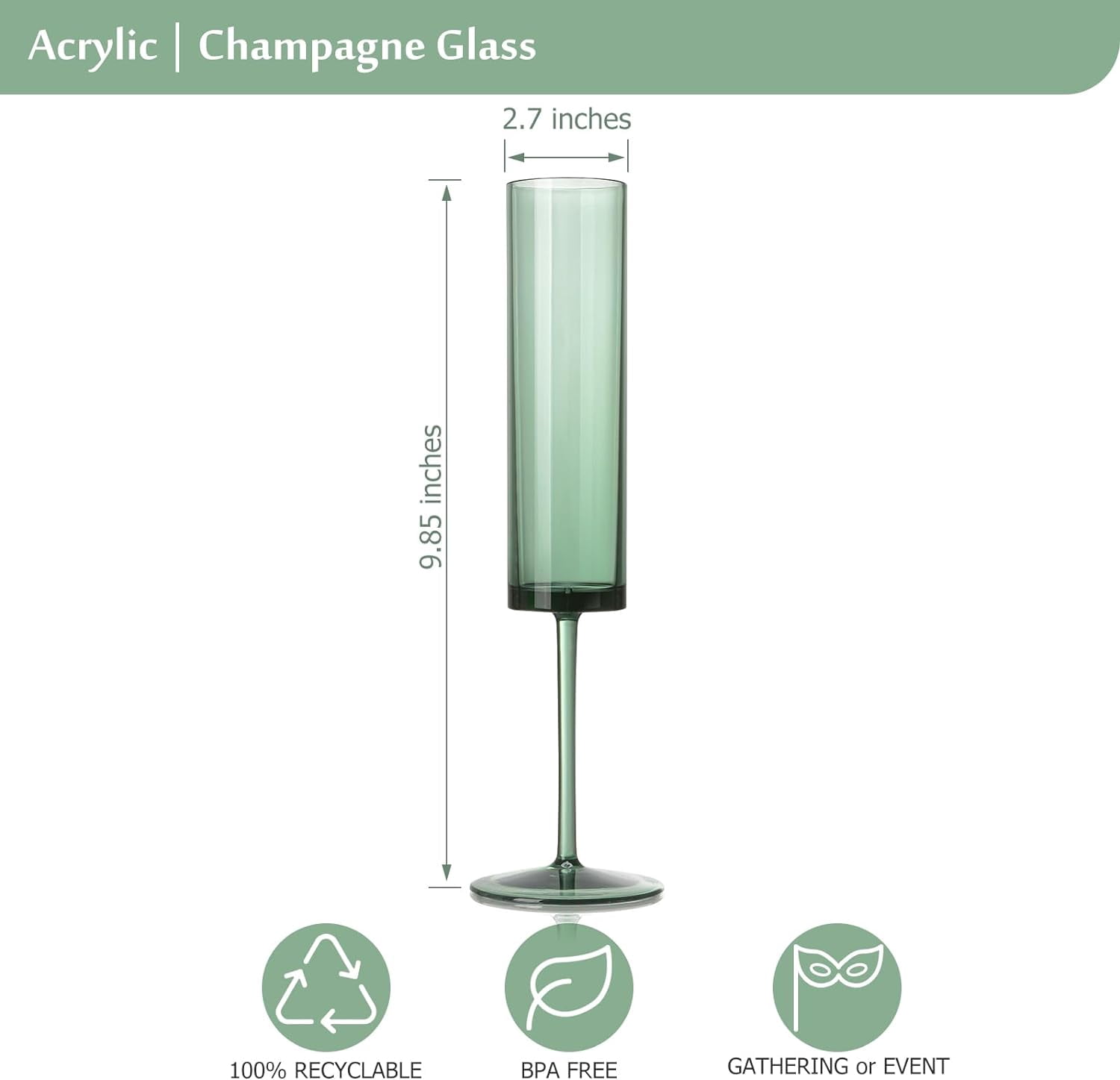 Champagne Flutes 5.4 OZ Square Champagne Glasses Stemmed Coupes Reusable Wedding Toasting Glasses Rose Bride Wine Glasses For Birthday Party Wedding Anniversary Christmas