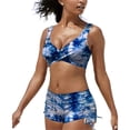 thumbnail image 1 of IDALL Bikini Sets Bathing Suit Ladies Summer Colorful Boxer Print Beach Split Bikini Womens Swimsuits Micro Bikini Blue M, 1 of 4
