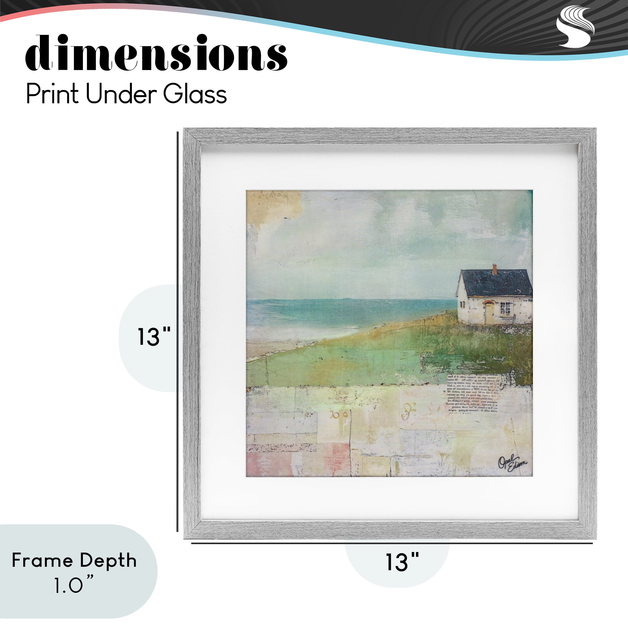 Stupell Industries Quiet Place By The Coast Gray Framed Print Under Glass, design by Opal Edison