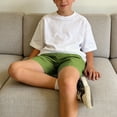 thumbnail image 4 of Afuyipoi Shorts for Boys,Quick-Dry Breathable Solid Color Summer Casual Shorts Green 13-14, 4 of 5