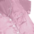 thumbnail image 3 of siminsem Button Down Pajama Set for Women 2 Piece Short Sleeve Top and Shorts Soft Summer Sleepwear Lounge Set with Pockets Notch Collar Drawstring Waist Pajama Gift for Her, Hot Pink,XL, 3 of 6