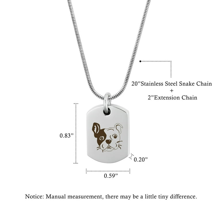 Anavia Old English Bulldog Dog Tag Cremation Necklace Pet