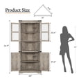 thumbnail image 3 of Home Farmhouse Corner Cabinet, Tall Corner Storage Cabinet with Glass Door & Adjustable Shelves, Bathroom Cabinet with Storage for Living Room, Kitchen, Bathroom, 3 of 8