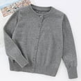 thumbnail image 2 of Gibobby Sweater Girls Boys Cardigan Sweater 12 Months 2t 3t 4t 5t Kids Knit Hollow Out Long Sleeve Button Cover Up Cropped Tops(9-10 Years,Grey), 2 of 5