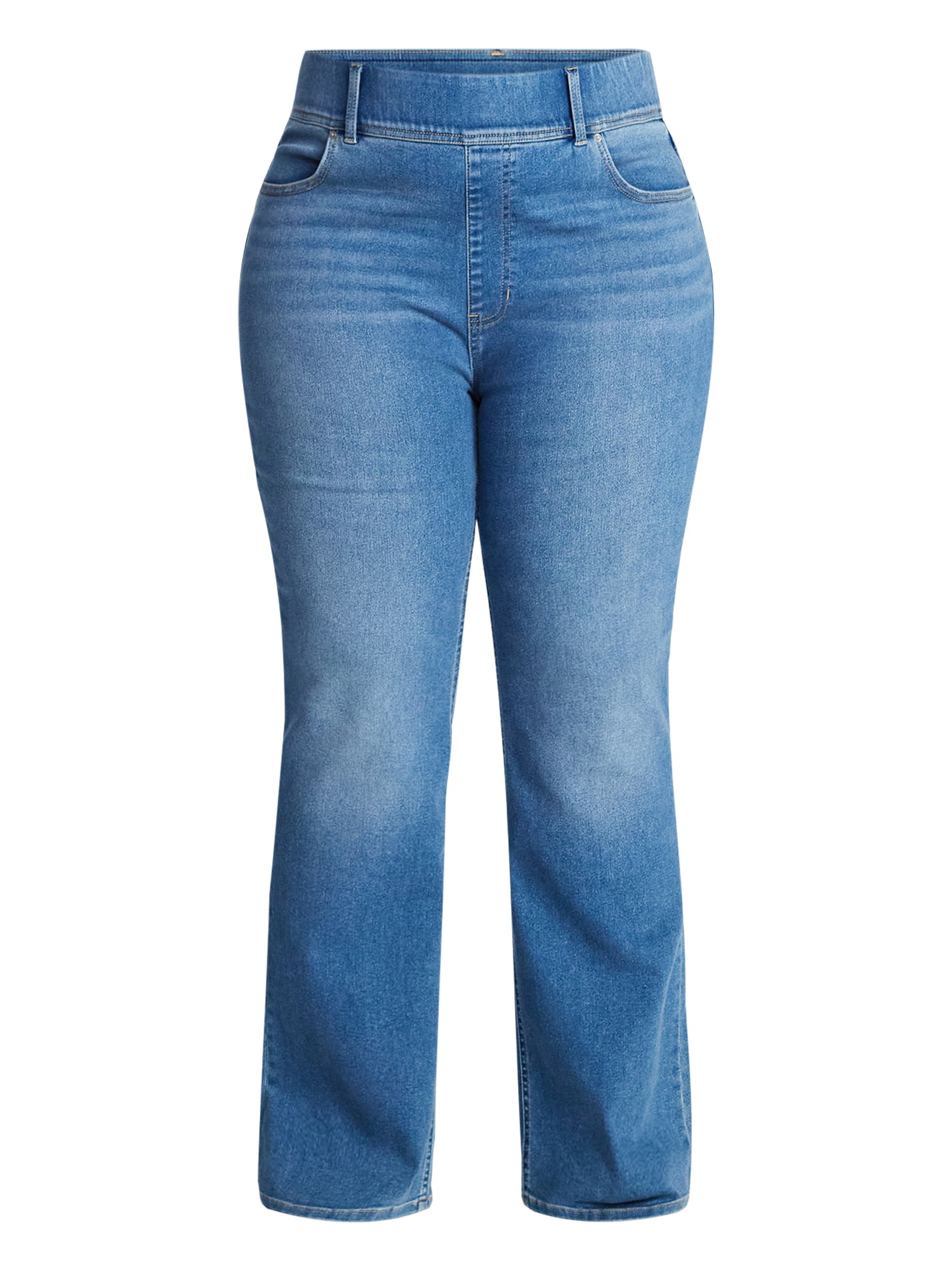 Terra & Sky Women's Plus Size Pull On High Rise Bootcut Jeggings, 31" Inseam, Sizes 0X-4X
