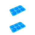 thumbnail image 3 of Cateissary Molde para rosquillas de 6 cavidades, bandeja antiadherente de silicona para hornear, resistente al calor, reutilizable, para hacer Azul 2piezas, 3 of 6