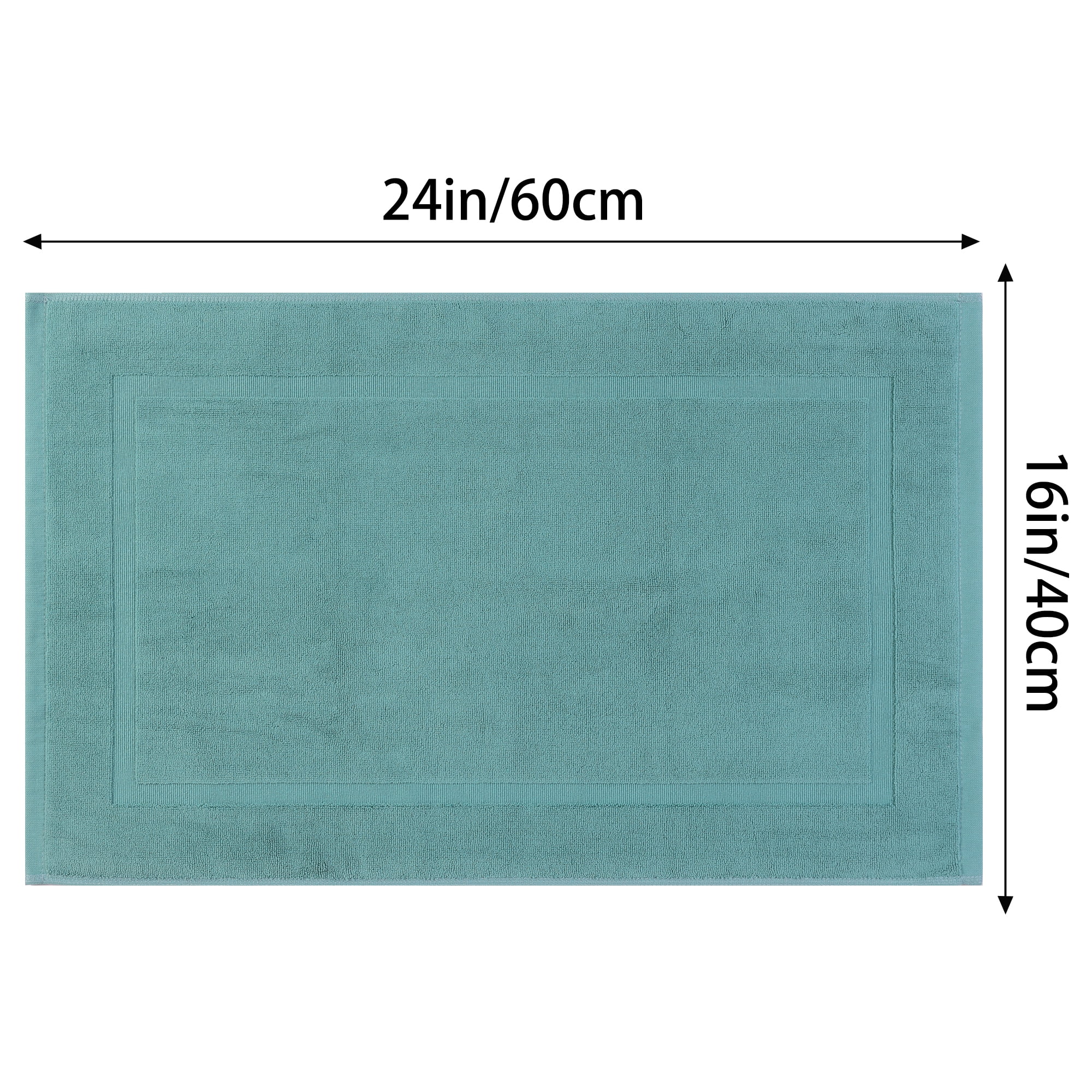 Unique Bargains 3 Pcs Towel Cotton Banded Mat Reversible Step Out Rug Blue 16" x 24"