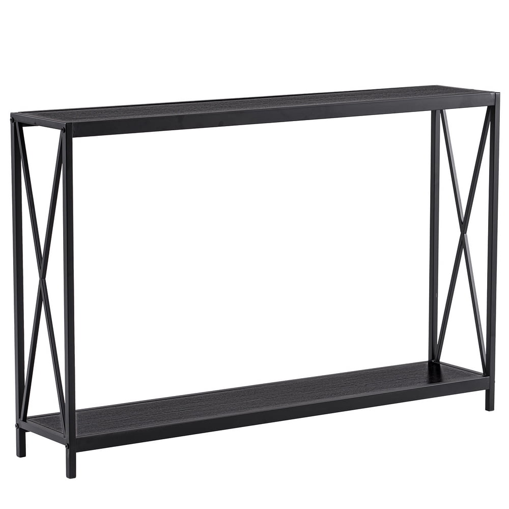 Ktaxon Modern Console Table, Simplistic Entryway Table, Long Narrow Sofa Side Table TV Stand with Sturdy Metal Frame, Black