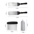 thumbnail image 5 of 5-Piece Professional Black Griddle BBQ Tool Set: 2 Stainless Steel Spatulas, 2 PE Condiment Bottles, 1 Chopper Scraper - Heat-Resistant PP Handle, Sanded Surface, Easy Clean for Grill Chefs &, 5 of 5