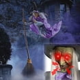 thumbnail image 3 of Dserhfy 6 FT Halloween Flying Witch Decor Voice Activated Animatronic Witch on Broom with Light-up Eyes for Garden Yard Lawn Outdoor Indoor Decor, 3 of 8
