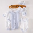 thumbnail image 2 of Gibobby 0-3 Months Newborn Infant Fall Winter Romper Set 7Pcs Boy Girl Clothes Unisex Infant Clothes Set Newborn Outfits Set Infant Winter Clothes Set,Light blue, 2 of 5