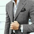 thumbnail image 6 of YAOLAN Mens Suits Slim Fit Houndstooth Jacket Coat Groom Wedding Formal Tuxedos  Real Photos, 6 of 10