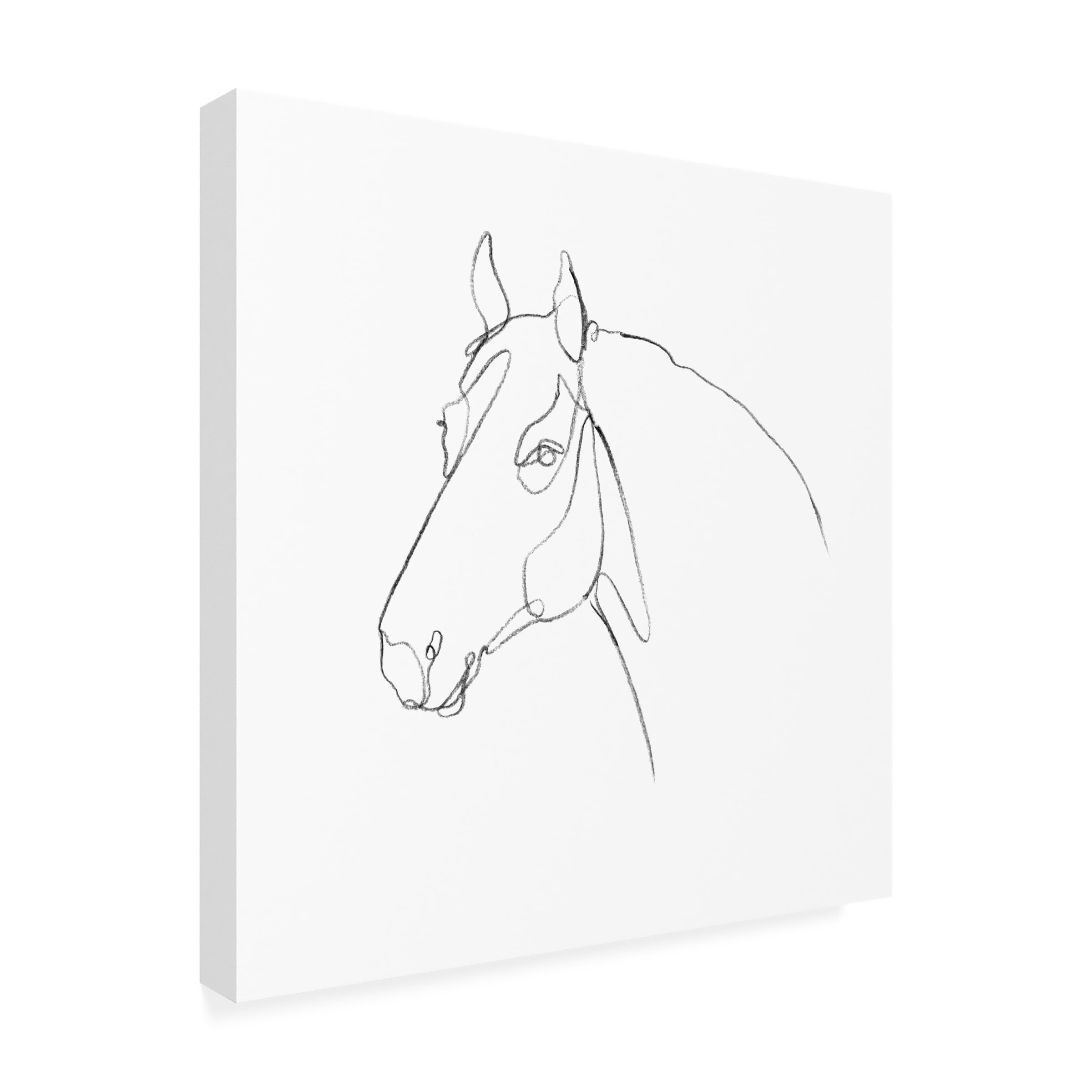 Emma Scarvey 'Equine Pencil Contour III' Canvas Art