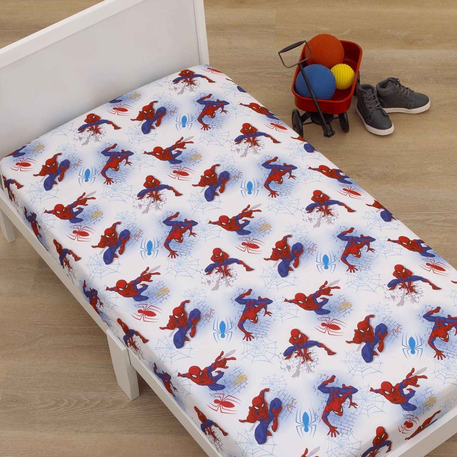 Marvel Spiderman Fitted Crib Sheet 100% Soft Microfiber, Baby Sheet, Fits Standard Size Crib Mattress 28in x 52in - image 2 of 4
