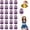 Purple silver, variant on 24 Pcs Cheerleading poms,pom poms Cheerleading with Finger for Rooters Cheering Squad Team Spirit Sports (Blue Gold)