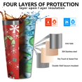 thumbnail image 3 of 16oz Tumblers Red Christmas Snowman Pattern Stainless Steel Vacuum Insulated Double Wall Travel Tumbler Cups Mug with Lid and Straw,Cleaning Brush for Coffee,Tea, 3 of 4