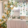 thumbnail image 3 of Sage Green Party Decorations, Boriyuan Paper Lanterns Tissue Paper Pompoms Paper Fan Circle Dots Garland for Birthday Engagement Bridal Shower Wedding Garden Party Supplies, 3 of 8