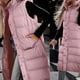 thumbnail image 5 of Gibobby Chaleco largo para mujer, Chaleco largo acolchado para mujer, con capucha y relleno de plumón sintético acolchado para otoño e invierno(Rosa,G), 5 of 5