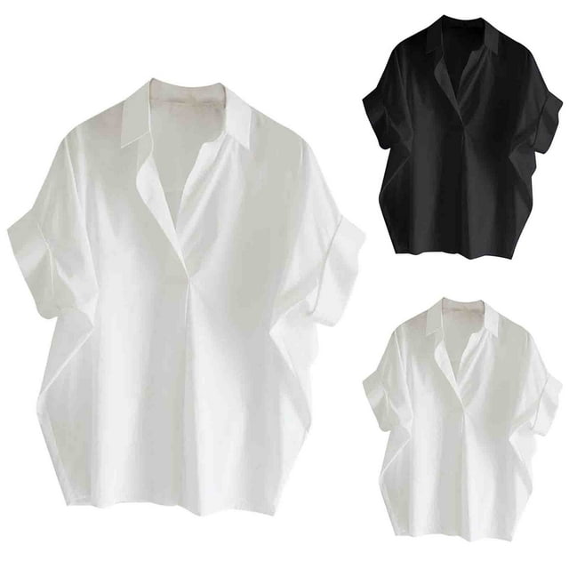 SYVGVA Blouse d'Été pour Femmes, Haut Grande Taille, Mode, Manches Courtes, Col Rond, Camisoles, Débardeur, Noir, TTG
