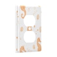 thumbnail image 2 of Yayeee Duplex Wall Plate 1-Gang 4.5"x2.7" Home Receptacle Light Switch Decorative Outlet Cover, White Seahorse, 2 of 7