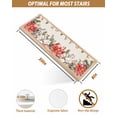 thumbnail image 5 of Christmas Poinsettia Stair Treads for Wooden Steps Indoor Runner Rug Carpet,Winter Xmas Botanical Floral Snowflake 4 Pieces Peel and Stick Staircase Step Treads Covers Washed Throw Door Mats,30"x8", 5 of 7
