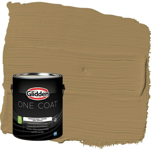 Glidden One Coat Timber Beam / Brown Flat Interior Paint with Primer, 1 Gallon