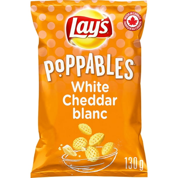 Lay’s Poppables Collations de pommes de terre assaisonnées Cheddar blanc 130g