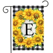 Sunflowers Monogram E Garden Flag Floral Everyday 18" x 12.5" Briarwood Lane