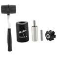 thumbnail image 1 of Juego de herramientas de ajuste de tuerca de horquilla de bicicleta, herramienta de manga de instalación para herramienta de conducción de tubo de 1 negro con martillo Sunnimix Ajustador de tuercas de horquilla de bicicleta, 1 of 8