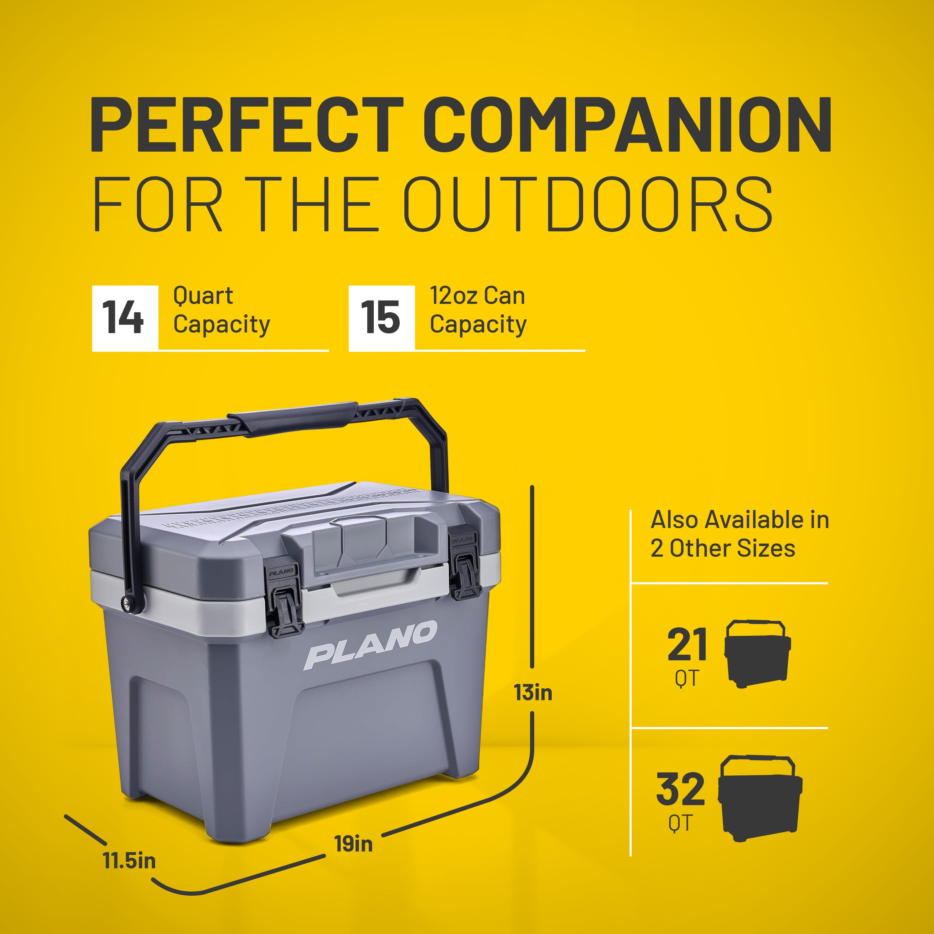 Plano Frost 14 Quart Heavy Duty Cooler w/ Built In Bottle Opener and Dry Basket, Storm Gray