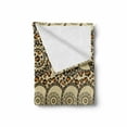 thumbnail image 2 of Zambia Soft Flannel Fleece Throw Blanket, Folk Safari with Nature and Animal Effects Jungle Boho Design, Cozy Plush for Indoor and Outdoor Use, 50" x 70", Dark Brown Cream Orange, by Ambesonne, 2 of 6