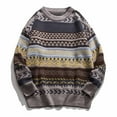 thumbnail image 2 of CEHVOM Femmes Manches Longues Imprimé Croisé Col Rond Pull Casual Tops Blouse, 2 of 6
