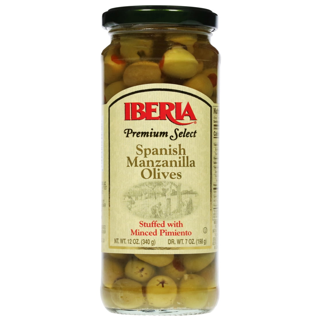 (5 pack) Iberia Premium Select Spanish Manzanilla Olives Stuffed with Pimiento, 12 oz
