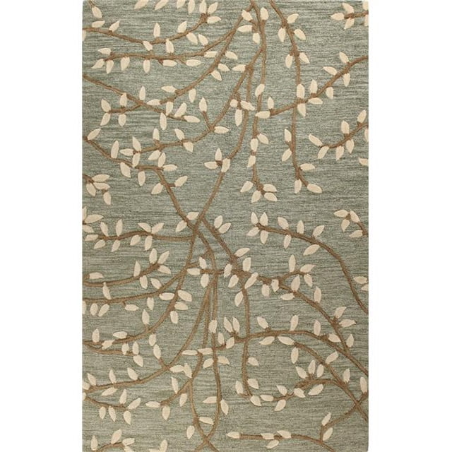 Bashian R130-LGN-2.6X8-LC107 Verona Collection Floral Transitional 100 Percent Wool Hand Tufted Area Rug, Light Green - 2 ft. 6 in. x 8 ft.