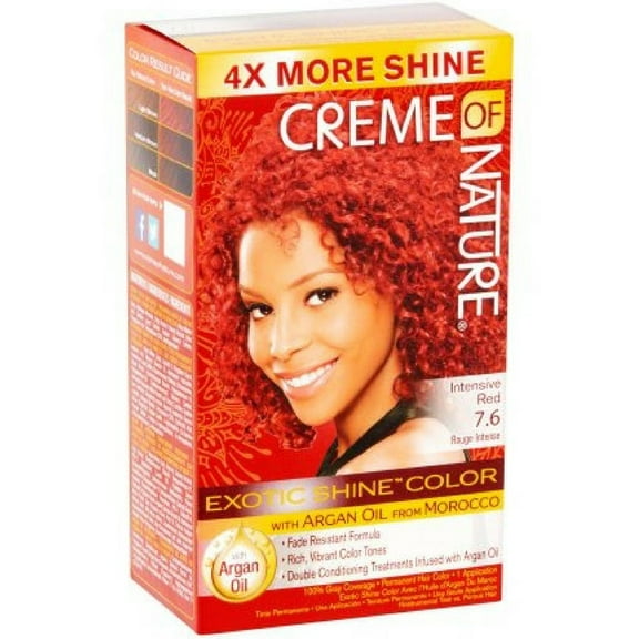 Creme of Nature Exotic Shine Color With Argan Oil, Intensive Red 7.6, 1 ea