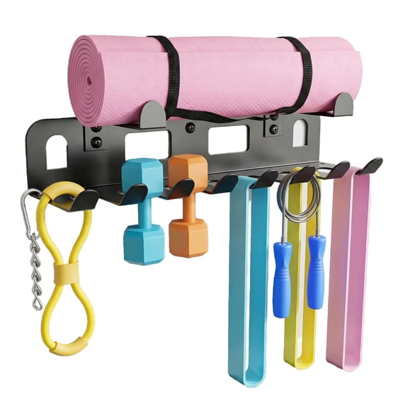 Wall-Mounted Gym Equipment Storage Rack – Heavy-Duty Organizer for Home Workout Gear