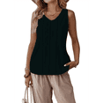 thumbnail image 1 of Camisetas de Sin Mangas para Mujer, Blusas Informales Holgadas con Cuello en V, Blusas Tipo Túnica, Color Negro, Talla M, 1 of 9