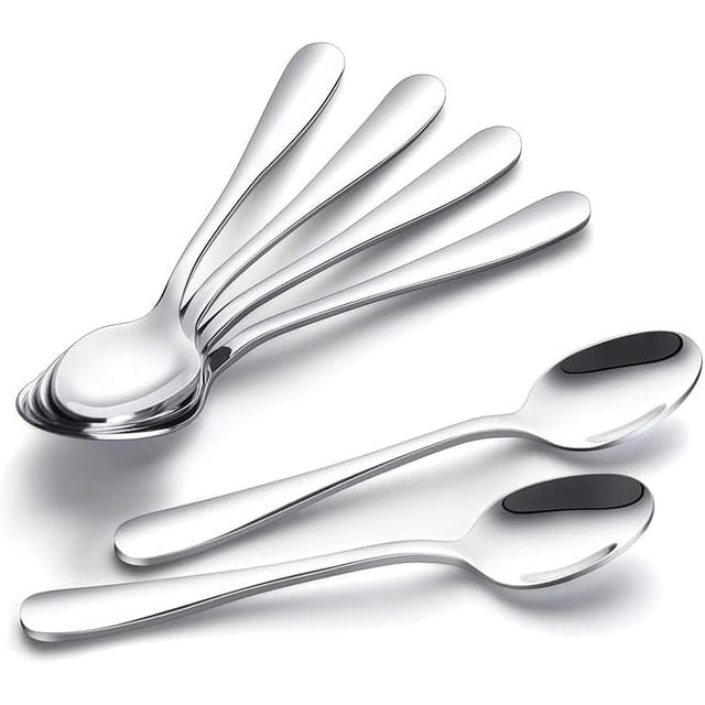 Set de 6 Cucharas de Acero Inoxidable, Cucharitas para Café, Espresso, Postre y Helado, para Hogar o Restaurante