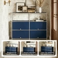 thumbnail image 5 of Innovaze 4-Tier Accent Cabinet with Door， Metal Storage Cabinet, Freestanding Organizer for Living Room, Entryway, Bedroom, Blue, 5 of 6
