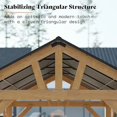 thumbnail image 6 of Jocisland 10x12 ft Wood Gazebo, Hardtop Pergola with Metal Steel Gable for Garden, Porch, Pati, 6 of 9