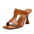 thumbnail image 1 of Sandalias de tacón WAYDERNS Brown para mujer con punta abierta, 1 of 8