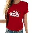 thumbnail image 5 of Valentine's Day Crew Neck T Shirts Womens Love Heart Graphic Tshirts Casual Short Sleeve Basic Tops, 5 of 7