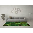 thumbnail image 3 of Ahgly Company Indoor Round Patchwork Green Transitional Area Rugs, 4' Round, 3 of 4